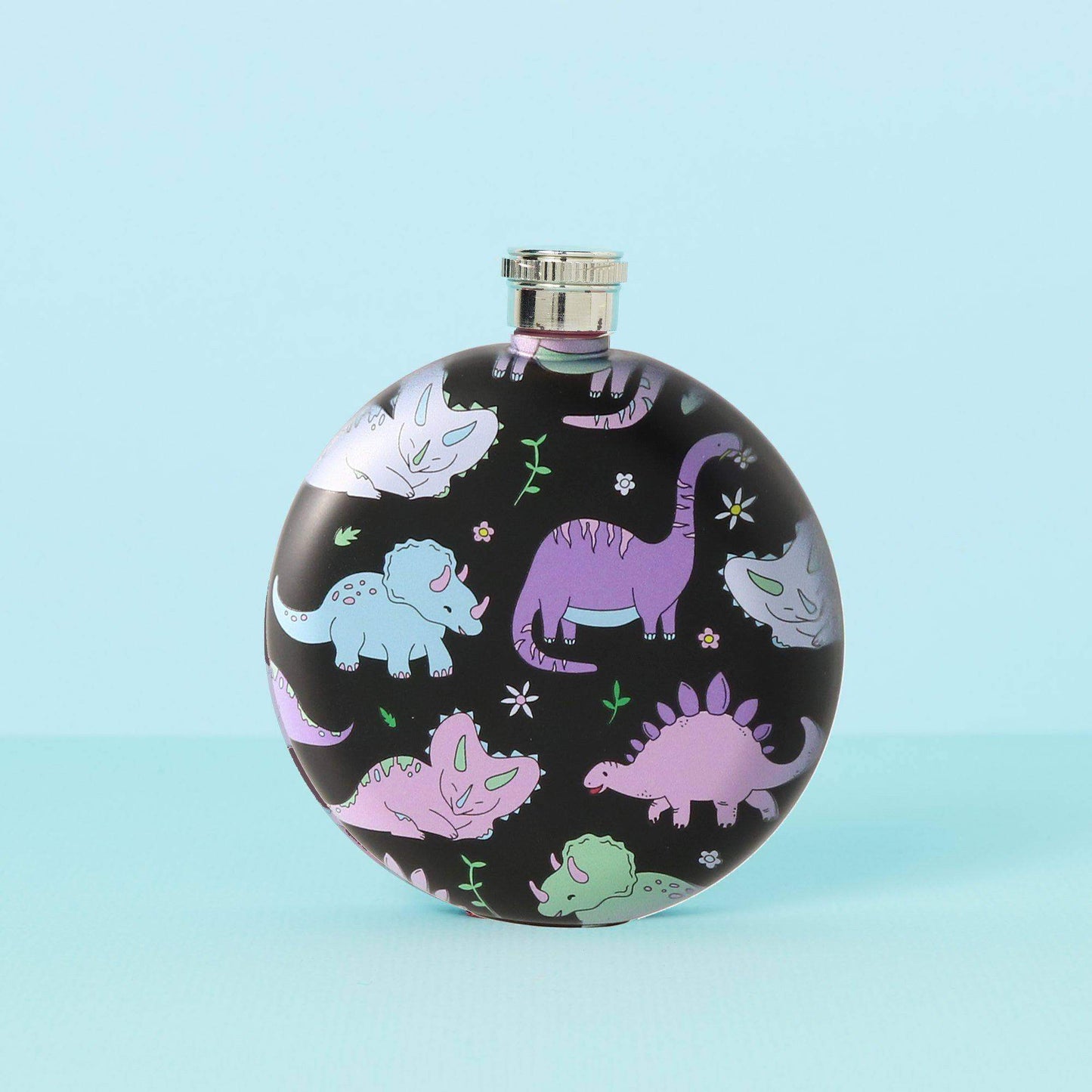 Black Dinosaur Hip Flask