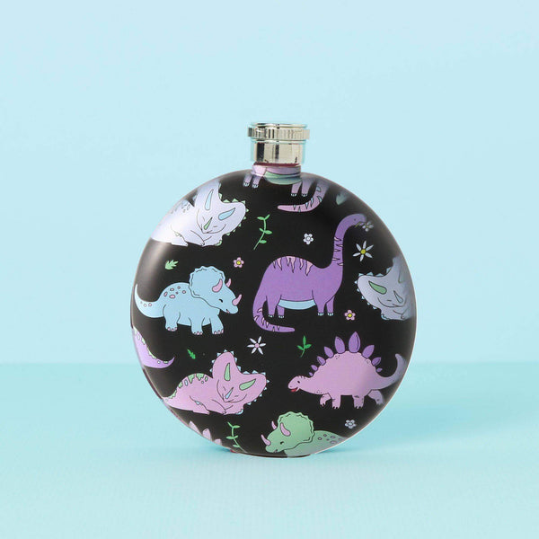 Black Dinosaur Hip Flask