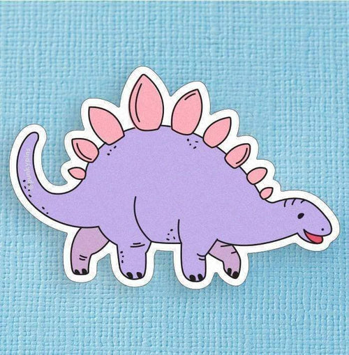 Pastel Lilac and Pink Stegosaurus Dinosaur Large Vinyl Sticker